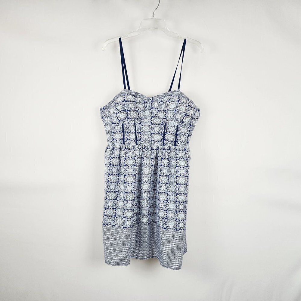 Pinky Blue and White Printed Dress